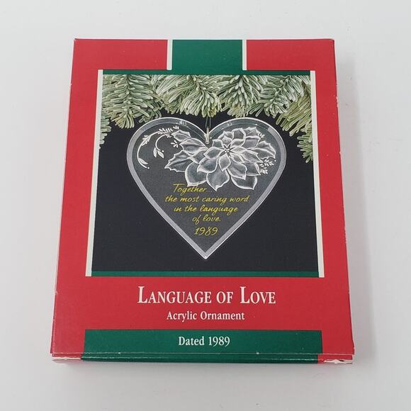 1989 Hallmark Language of Love Acrylic Holiday Christmas Ornament. - Picture 8 of 8